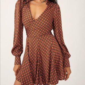 Free people open back wrap dress